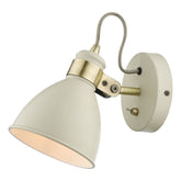 Frederick Single Wall Light Gloss Cream Antique Brass Dar Lighting